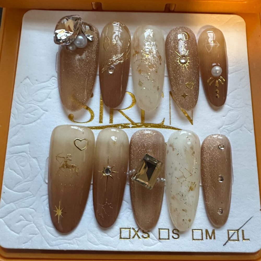 Sagittarius high-quality handcrafted reusable press on nails.